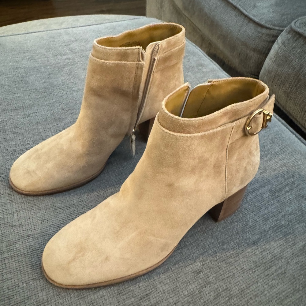 Tory Burch Camel Suede Ankle Boots 7.5